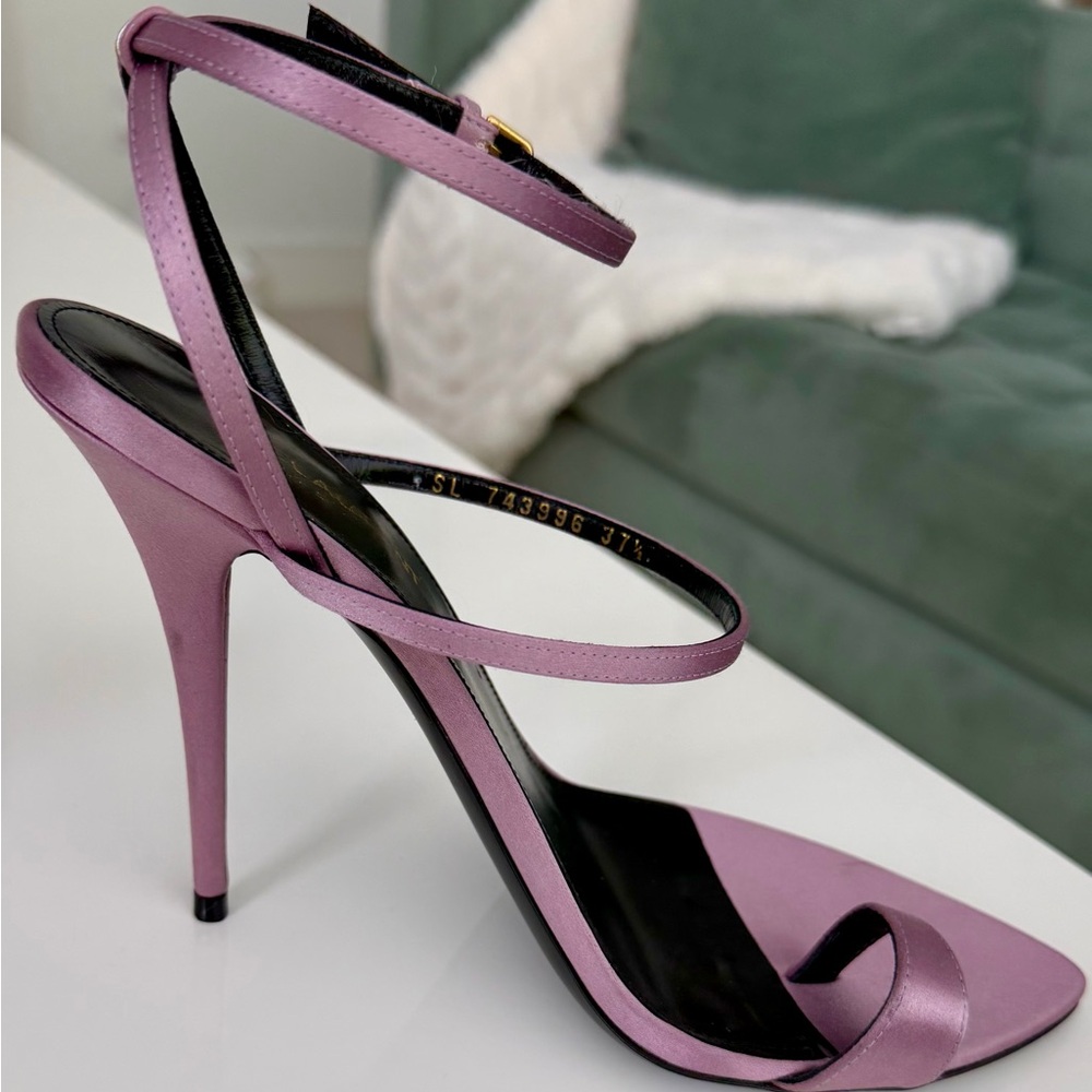 Saint Laurent ‘Dive’ ancient pink sandal heel size 37.5 - Picture 8 of 16